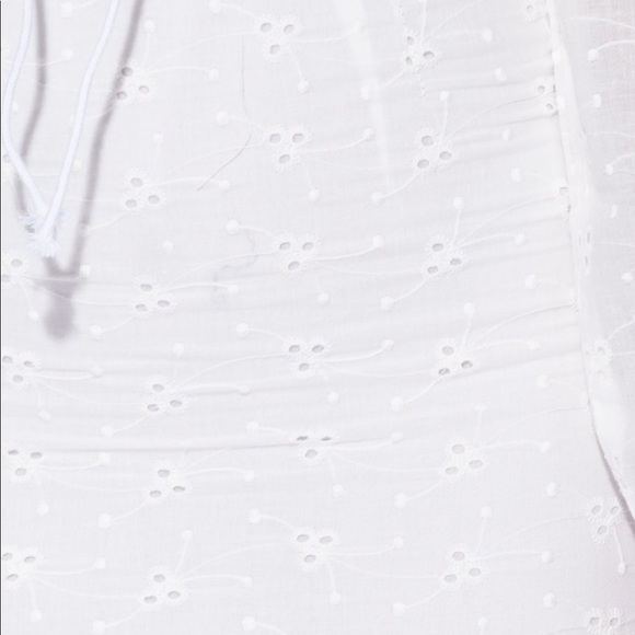 Broderie Lace Tie Up Front Bardot Dress - Picture 5 of 10